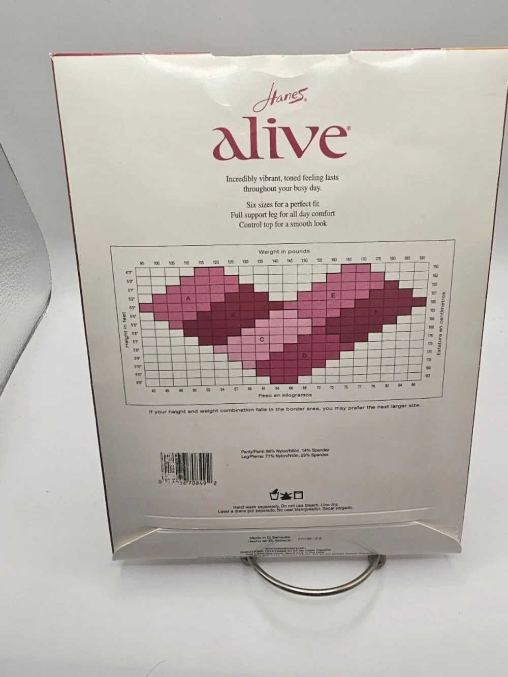 Hanes Alive Support Pantyhose Full Support Control Top Reinforced Toe Simply Nat
